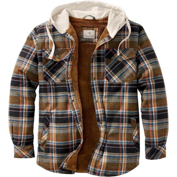Legendary Whitetails Men's Camp Night Berber Lined Hooded Flannel‎ Shirt Jacket - Picture 4 of 7